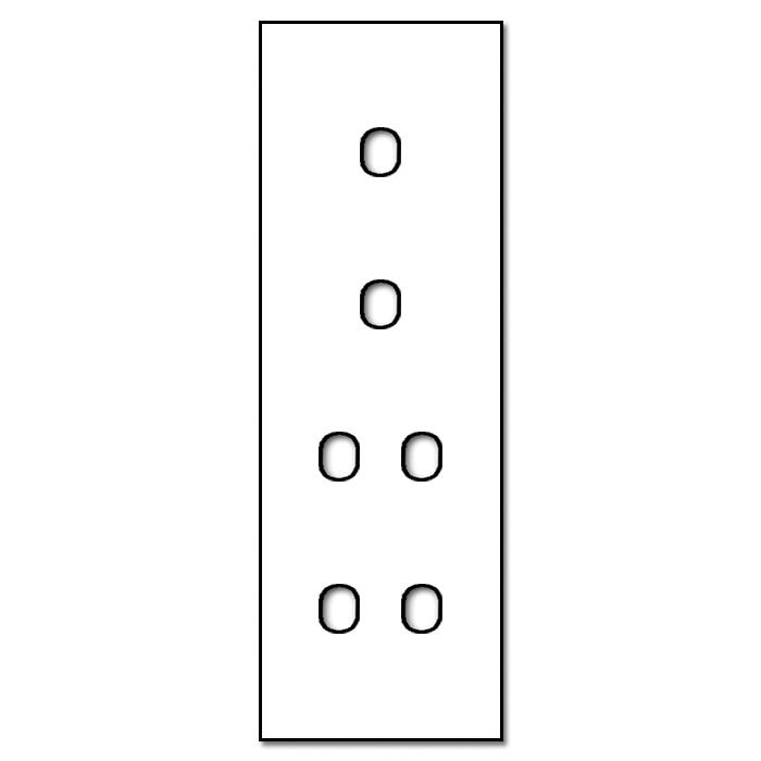 Switch front panel metal in titanium 6 gang for 4 wall boxes. Vectis Square series
