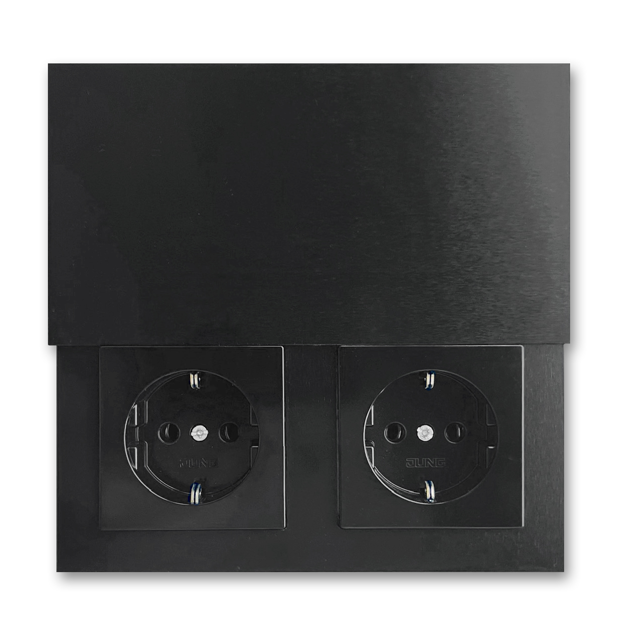 INVISIBLE socket outlet 2 gang black