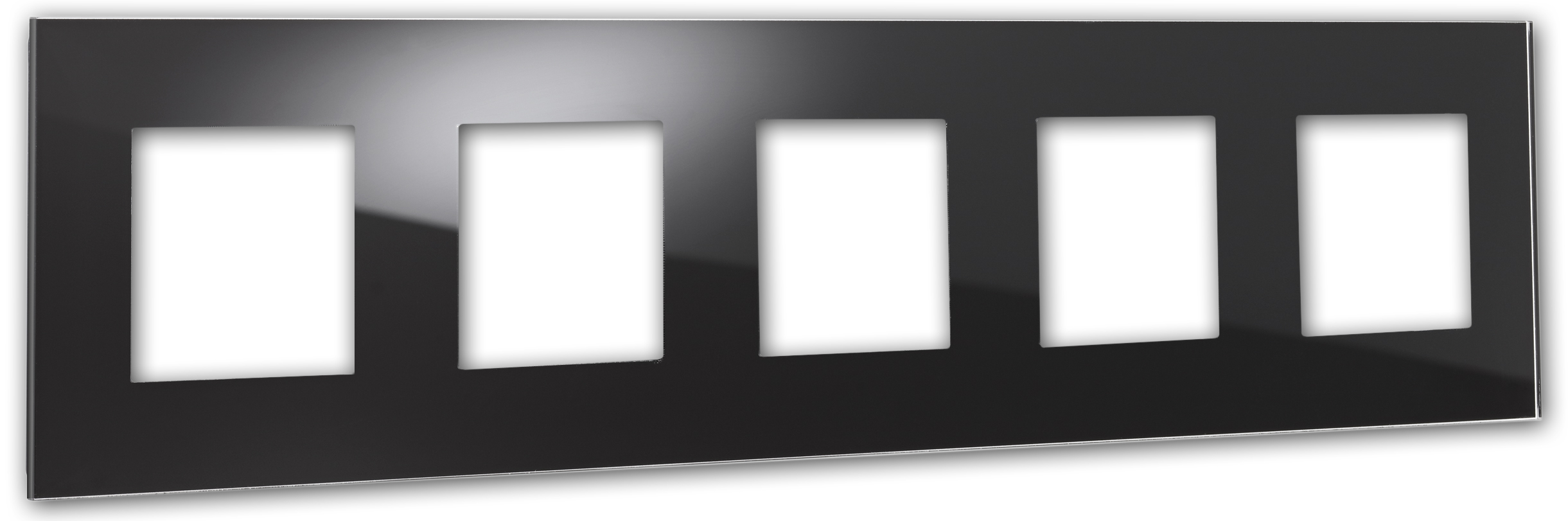 Frame MAXIM with 5 cutouts. Black. ROHDE+ROHDE
