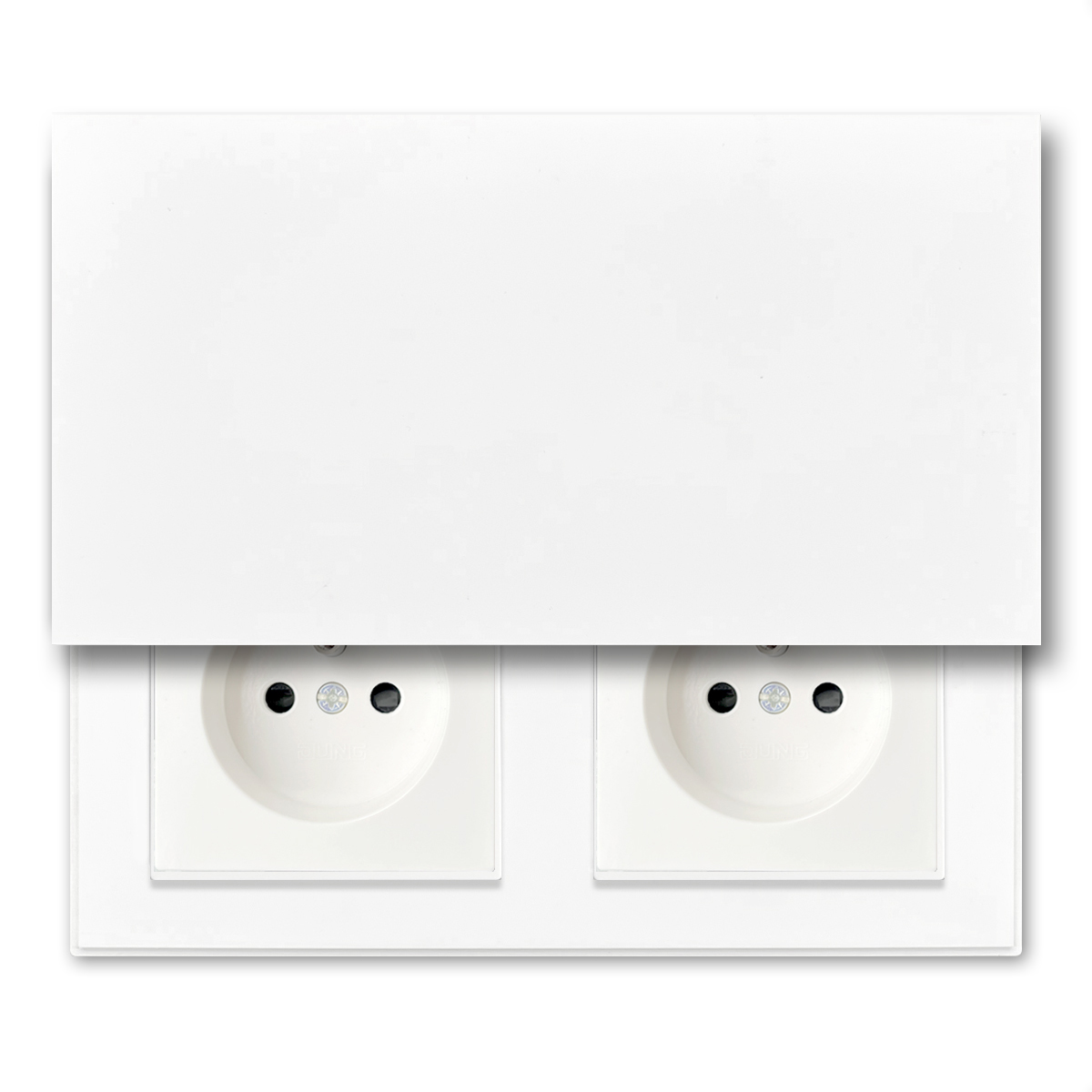 Complete bundle: INVISIBLE socket outlet. 2-fold, alpine white. Design socket outlet and kitchen socket outlet.
