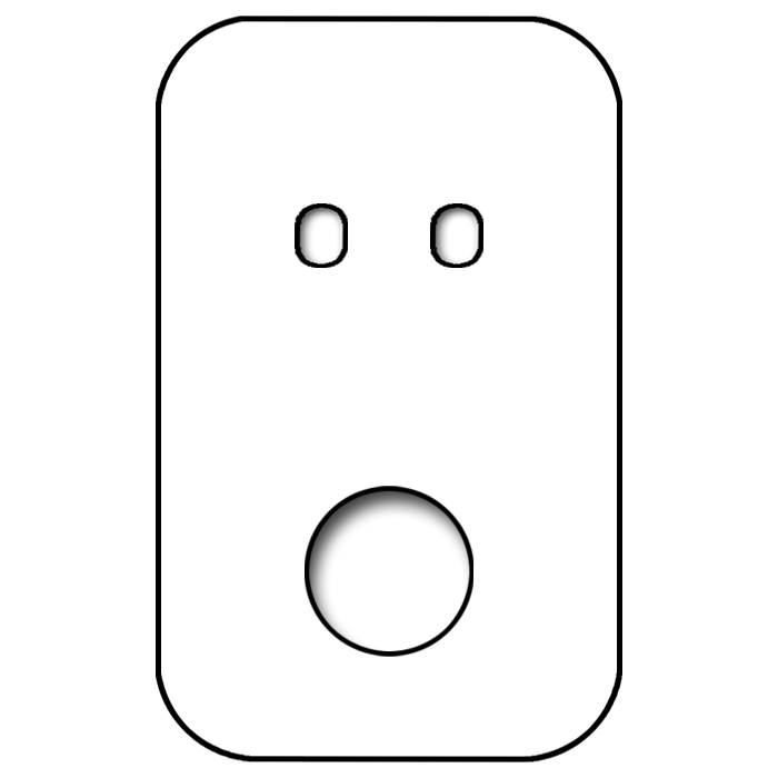 Switch front panel metal in Rust 2 gang + 1 cutout. Vectis Cube series