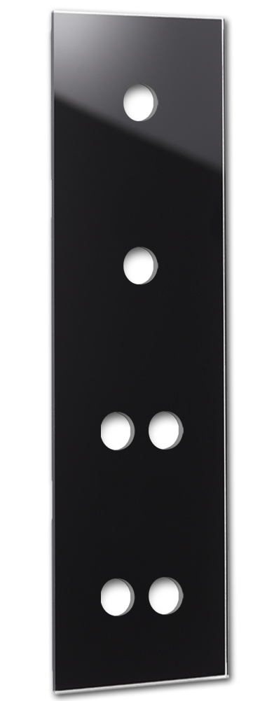 Glass-look cover for toggle switch CAMBRIDGE. 6-way black.