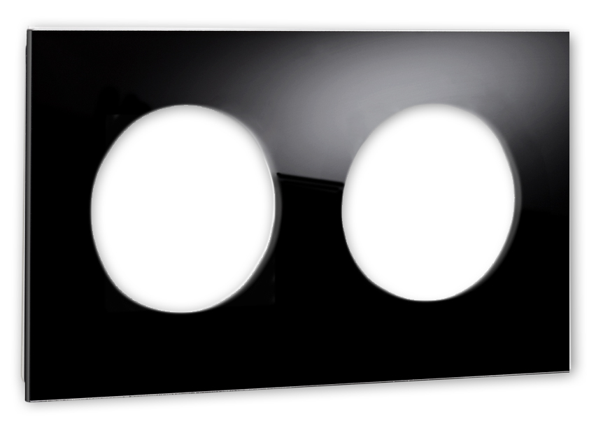 Frame MAXIM with 2 round cutouts. Black. ROHDE+ROHDE