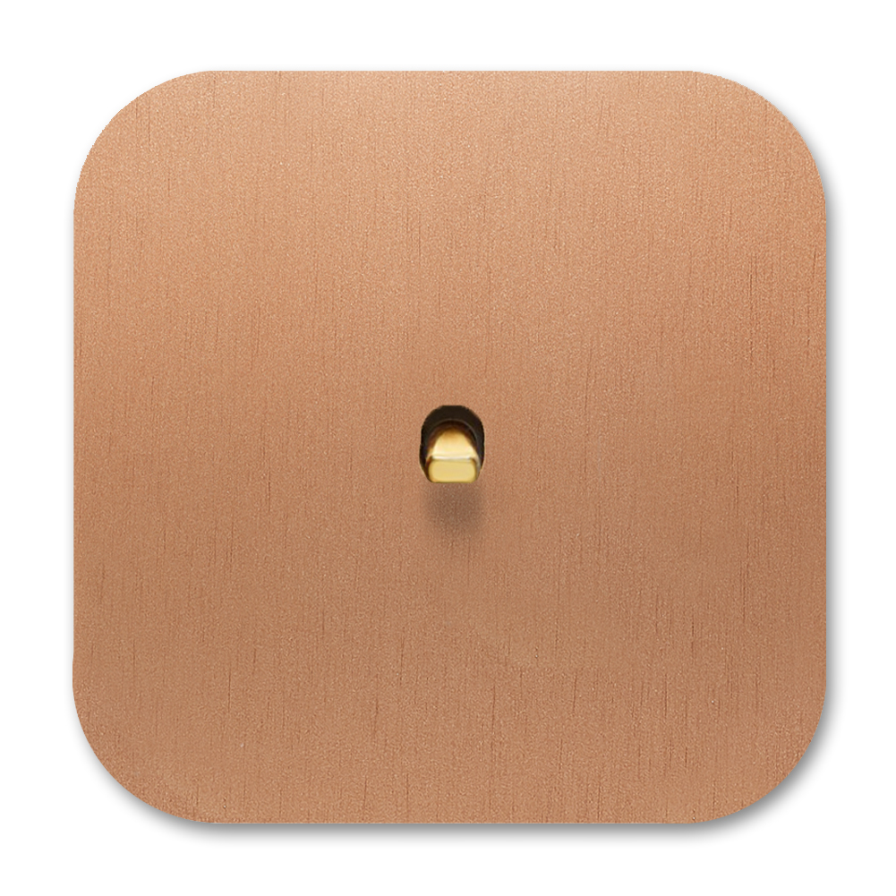 Toggle switch metal copper. 1 golden lever. Cube Series