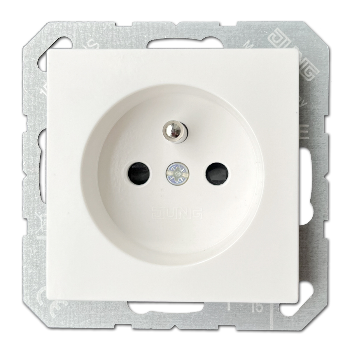 JUNG socket outlet insert. FRENCH standard. JUNG A 1520 FKI WW. Alpine white.